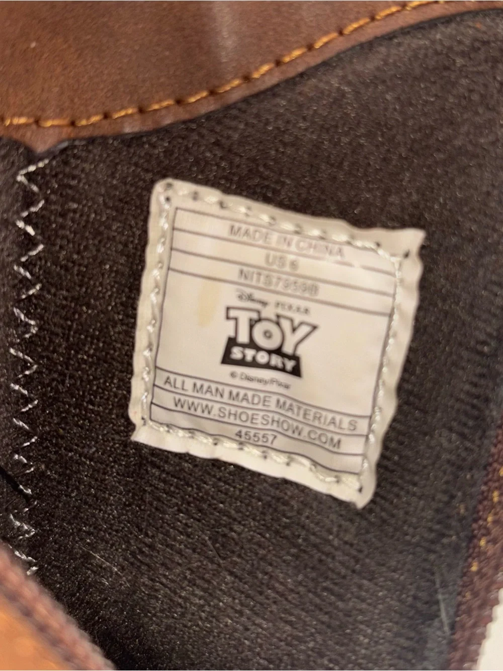 Disney Pixar Toy Story Woody & Forky Cowboy Boots Kids Size 6 Western Brown